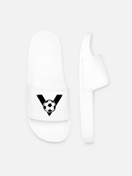 Football V Victory Crest Grunge - Men’s Pool Sliders - white