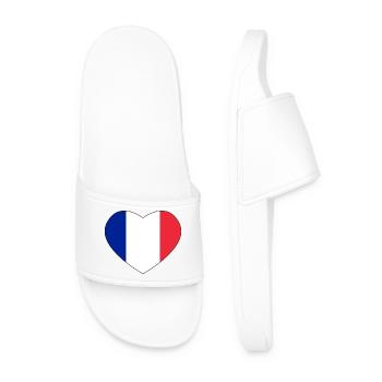 Blue white red tricolor heart - Flag FRANCE - Men’s Pool Sliders - white - Front