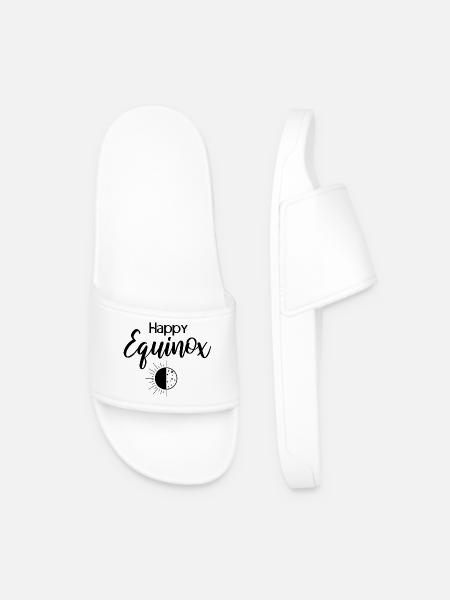 Happy Equinox Easter Ostara Spring Equinox - Men’s Pool Sliders - white