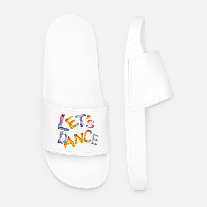 Dancing Letters - Men’s Pool Sliders - white