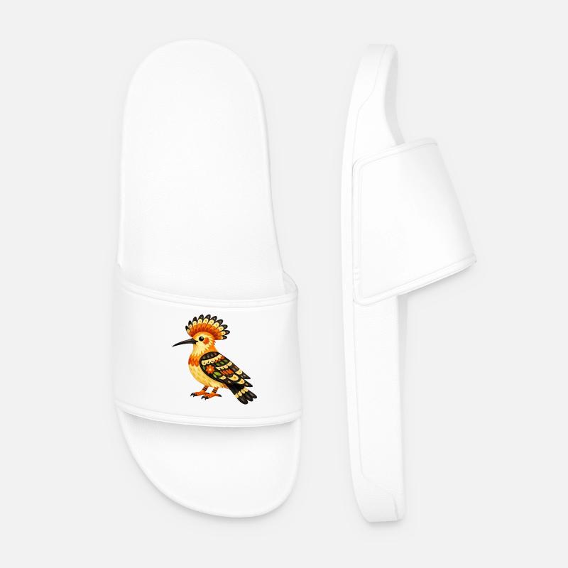 Farbenfroher Dudek im Volksstil - Männer Badelatschen - Weiß