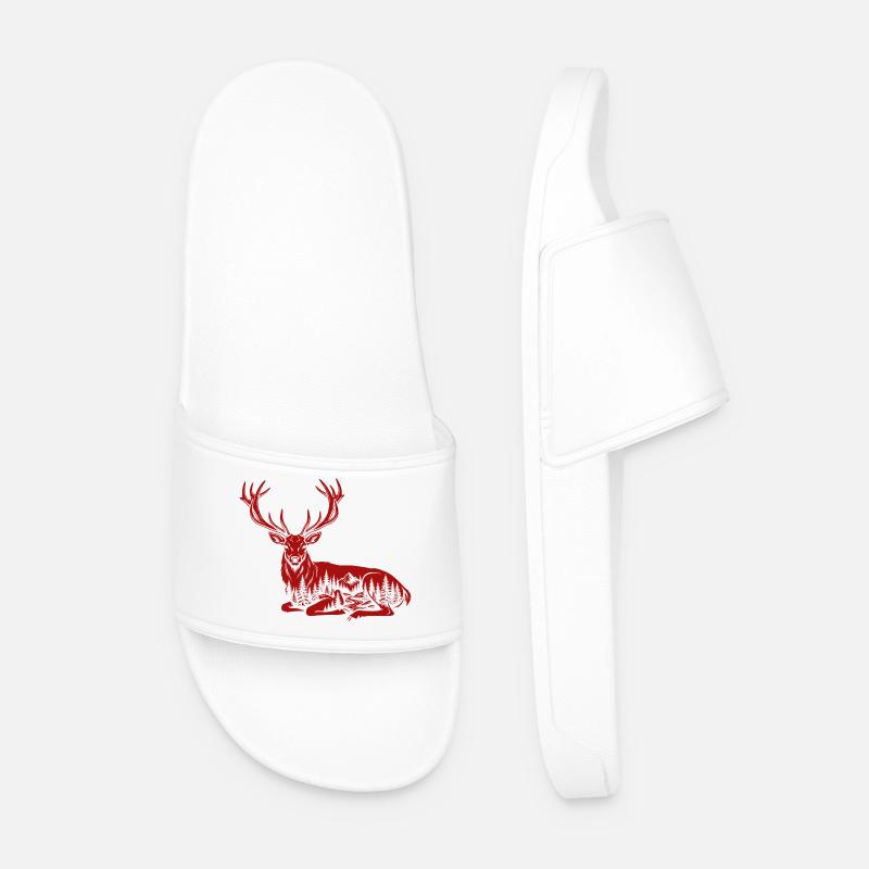 Deer - Men’s Pool Sliders - white