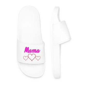 Mama Herzchen  - Männer Badelatschen - Weiß - Vorne