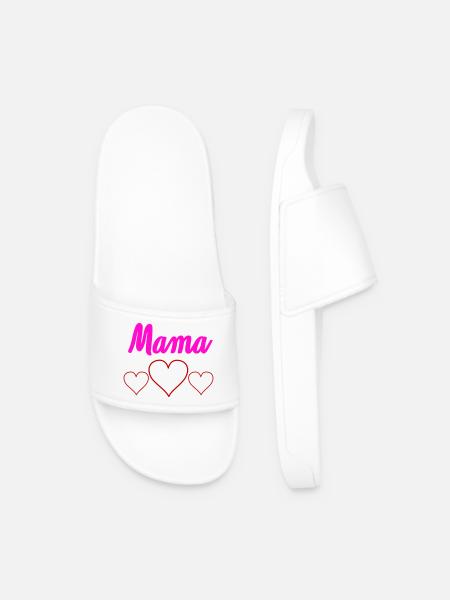 Mama Herzchen  - Männer Badelatschen - Weiß