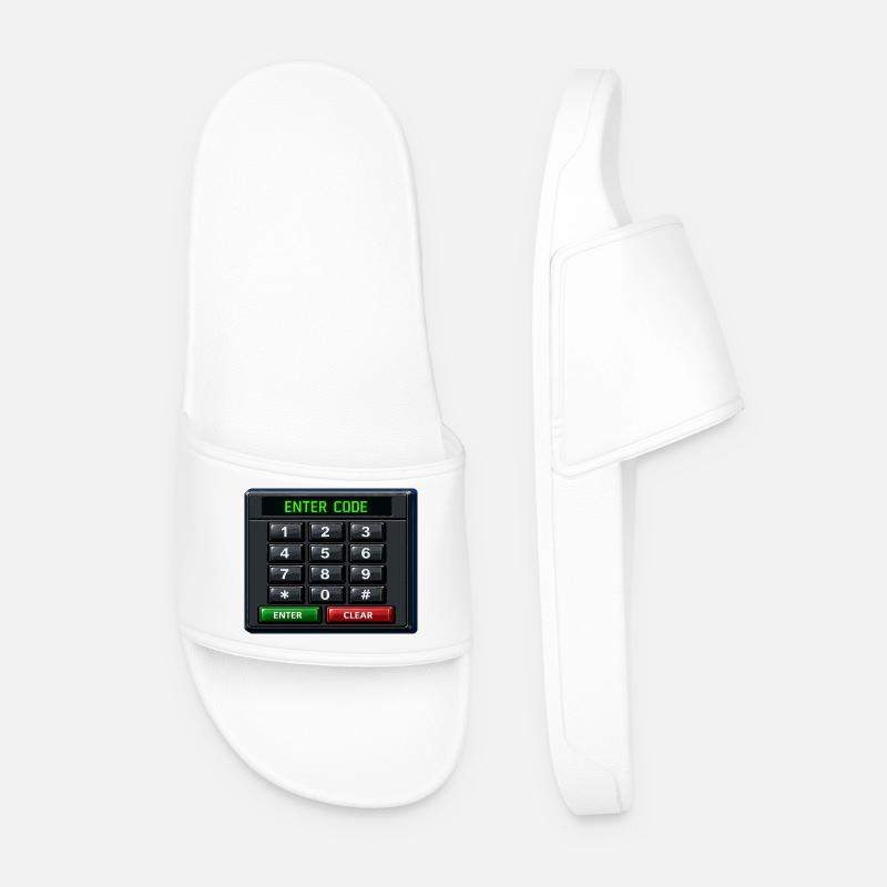 Geben Sie Code Keypad Neon ein - Männer Badelatschen - Weiß