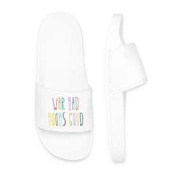 War Bad Boobs Good Lustiger Spruch - Men’s Pool Sliders - white - Front