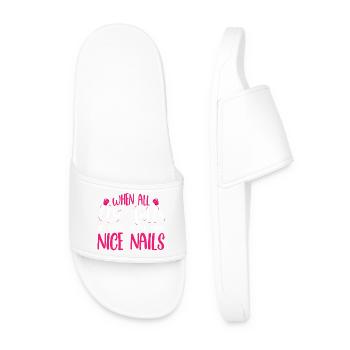 Nail Designer Nail Designer Cosmetics Nail Salon - Men’s Pool Sliders - white - Front