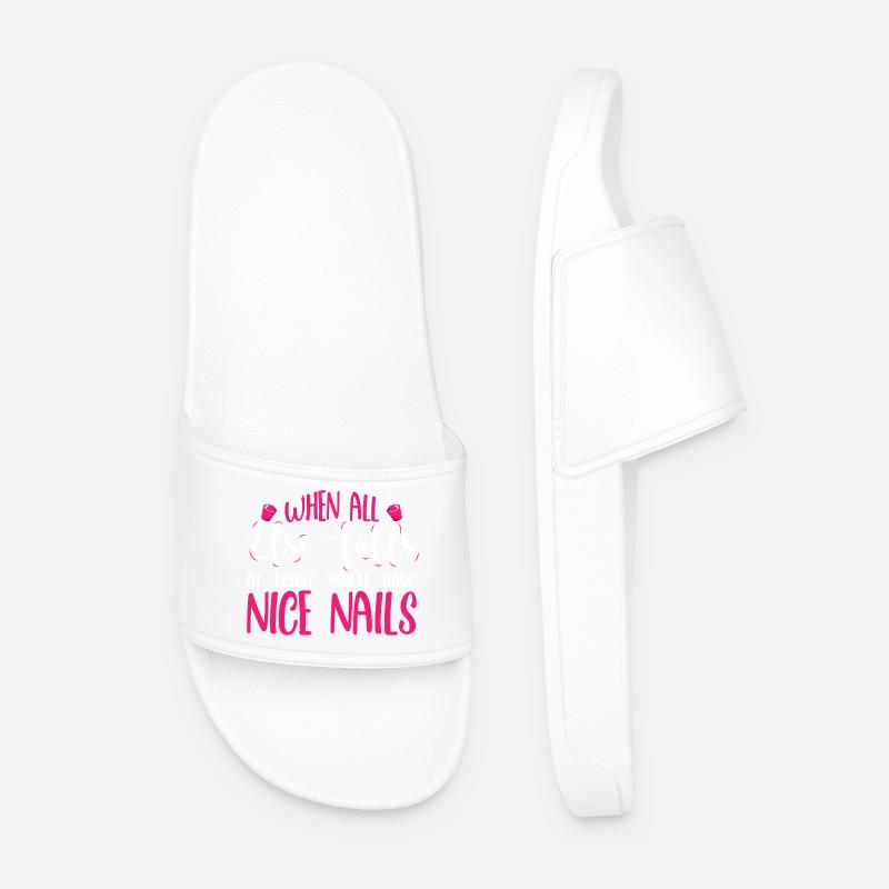 Nageldesigner Nageldesignerin Kosmetik Nagelstudio - Männer Badelatschen - Weiß