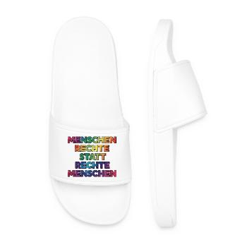 Cooles Regenbogen Motiv gegen Rechts & Fans - Männer Badelatschen - Weiß - Vorne