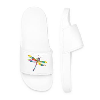 Colorful Dragonfly Rainbow Style - Men’s Pool Sliders - white - Front