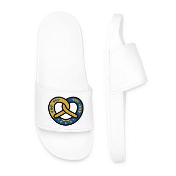 Pretzel Diamond Pattern Bavaria Volksfest Munich - Men’s Pool Sliders - white - Front