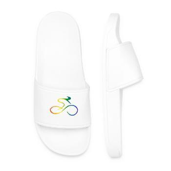 Rennrad Regenbogen - Männer Badelatschen - Weiß - Vorne