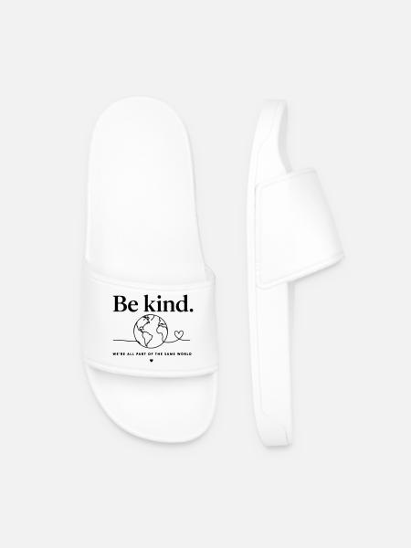 Be Kind Weltkugel Design - We're All One World - Männer Badelatschen - Weiß