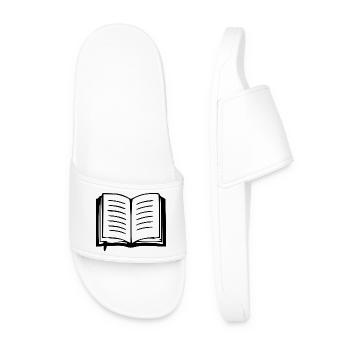 Book Books Reading Gift - Men’s Pool Sliders - white - Front