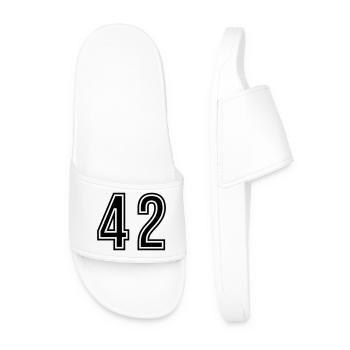 42 Symbole numérique - Claquettes Homme - blanc - Devant
