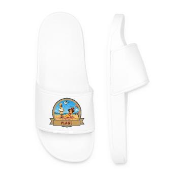 Kek & Ina à la plage - Claquettes Homme - blanc - Devant