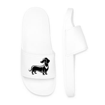 Extra Long Daschund - Men’s Pool Sliders - white - Front
