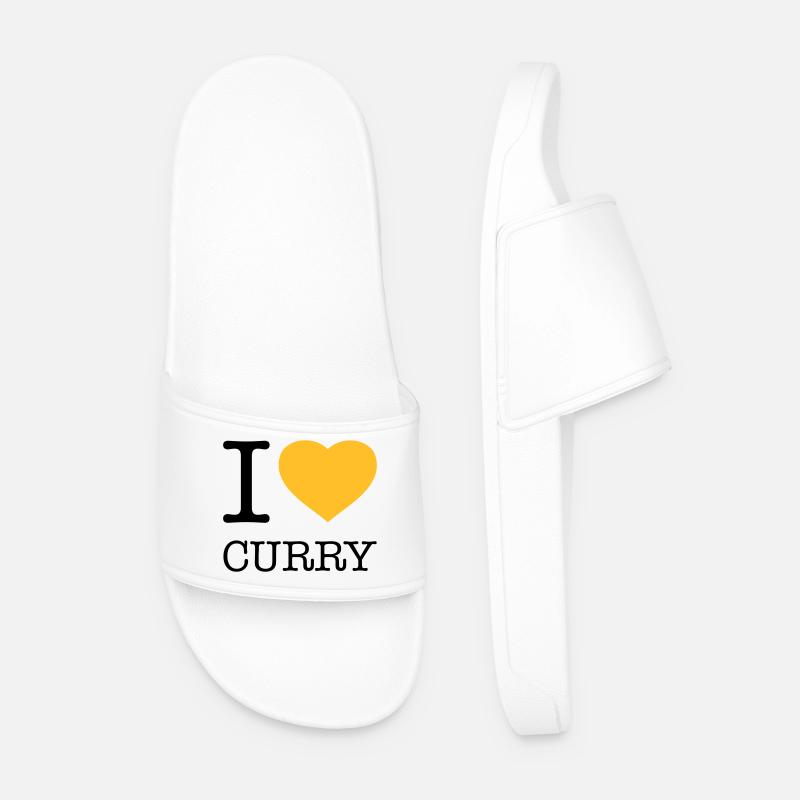I LOVE CURRY - Men’s Pool Sliders - white