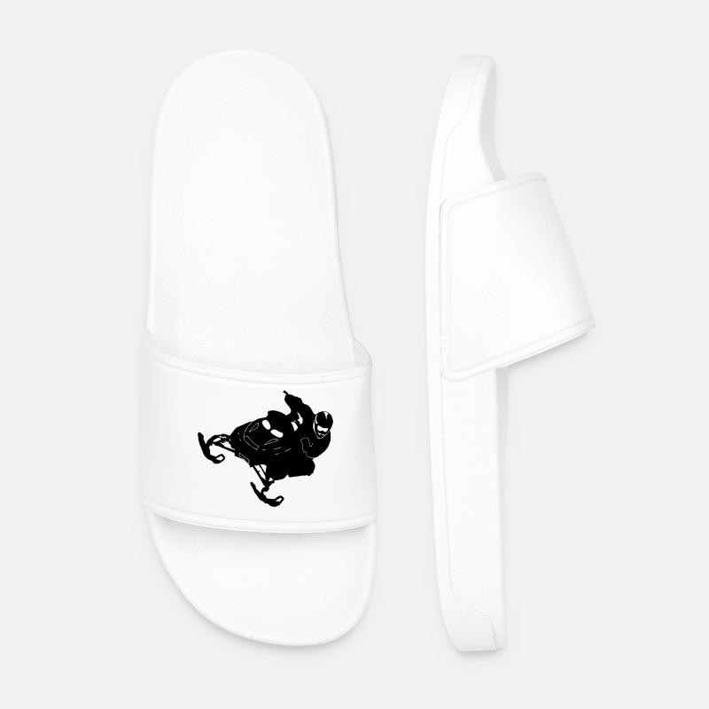 Snowmobil, Snowboarder, Snowboarden, - Männer Badelatschen - Weiß