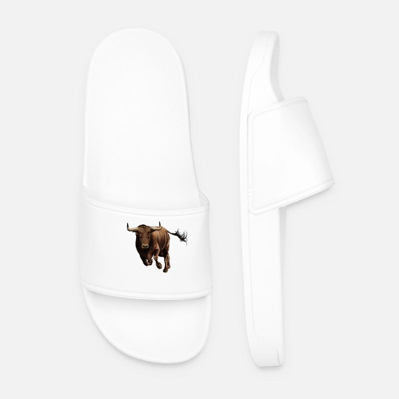 Stier - Männer Badelatschen - Weiß