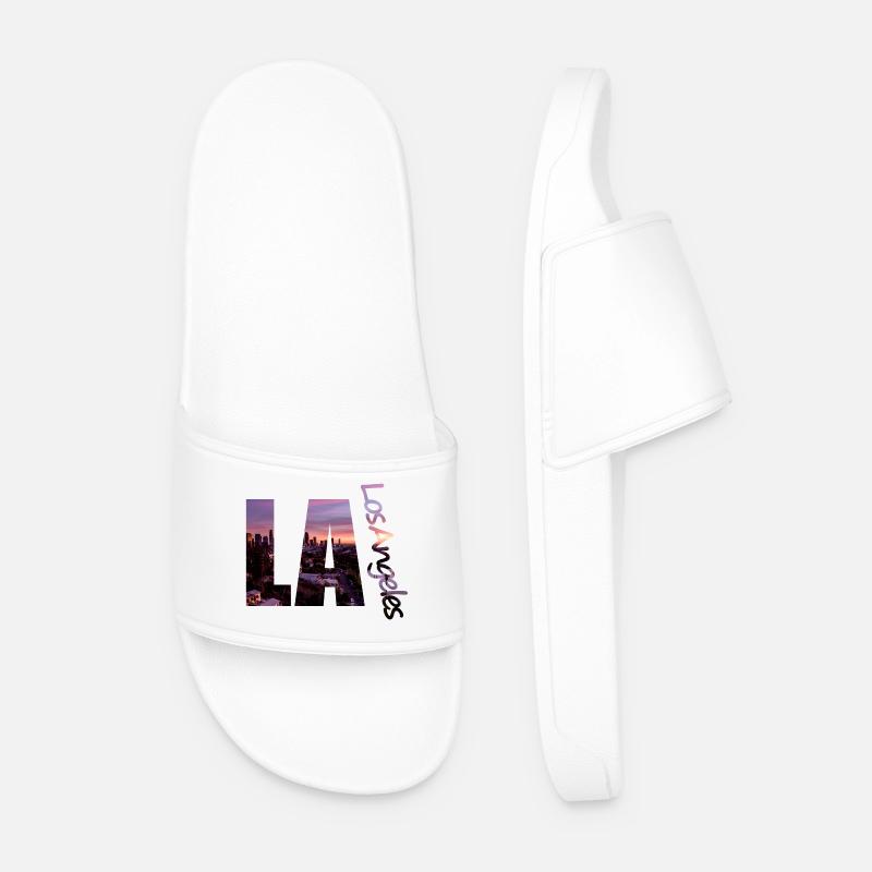 LA - Los Angeles Skyline - Männer Badelatschen - Weiß