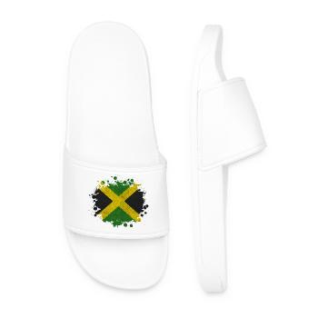 Jamaika Jamaica Klecks Karibik Geschenk - Männer Badelatschen - Weiß - Vorne