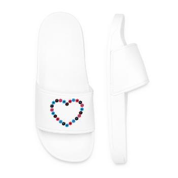Heart of flowers - Men’s Pool Sliders - white - Front