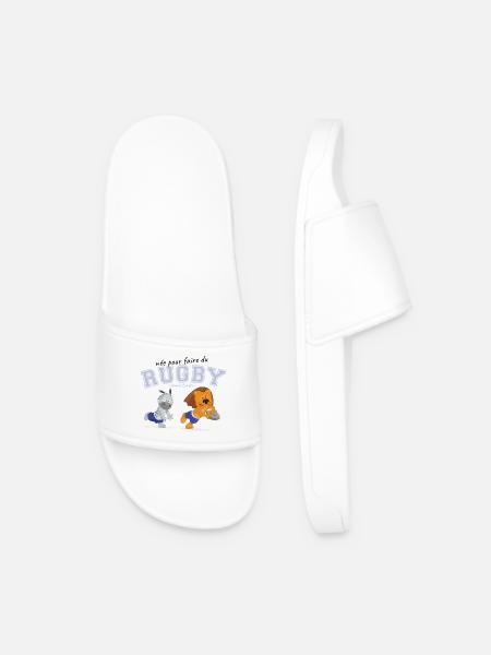 jouer au rugby comme tonton - Claquettes Homme - blanc