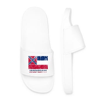 Mississippi Flagge Flagge USA Amerika Amerika - Männer Badelatschen - Weiß - Vorne