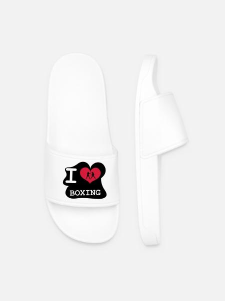 I Love Boxing - Men’s Pool Sliders - white