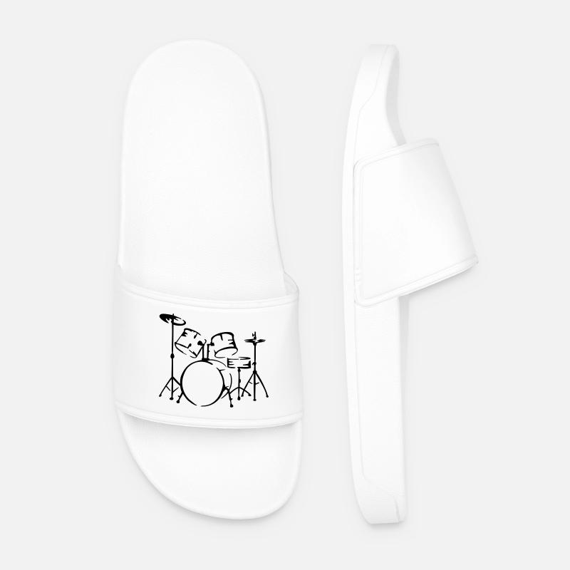 drummer schlagzeug musiker - Männer Badelatschen - Weiß