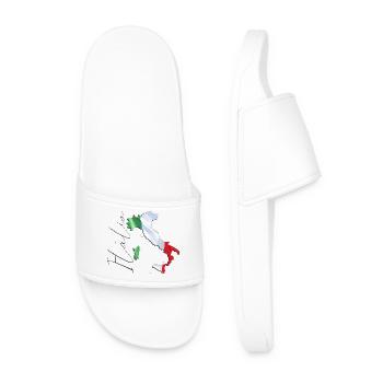 Italy Flag in Italy Map IT - Men’s Pool Sliders - white - Front