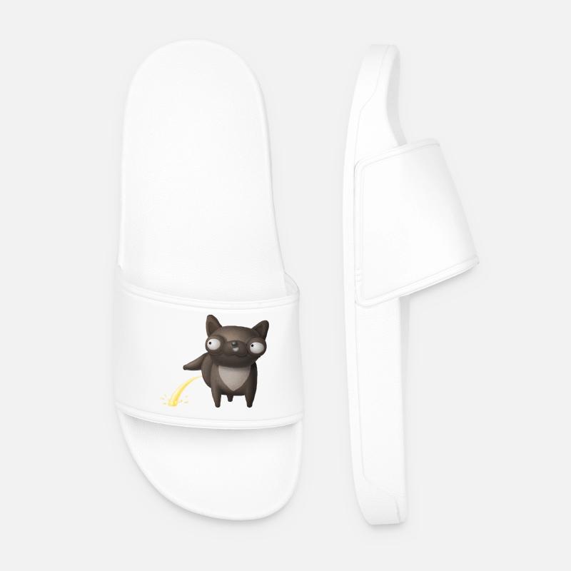 Pinkelnder Hund Lustiges Tier Design - Männer Badelatschen - Weiß