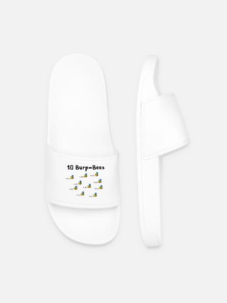 10 burpees - or was it 10 burp bees? - Men’s Pool Sliders - white