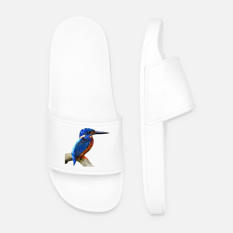 Eisvögel-Design Naturangel-Geschenk - Männer Badelatschen - Weiß
