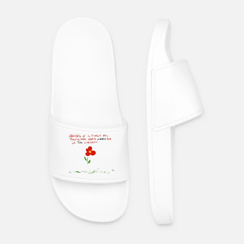 Fiore rosso della libertà 25 aprile - Ciabatte per il mare da uomo - bianco