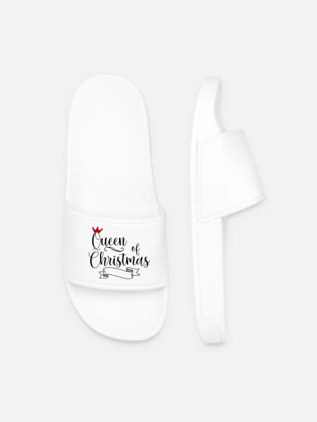 Queen of Christmas - Men’s Pool Sliders - white
