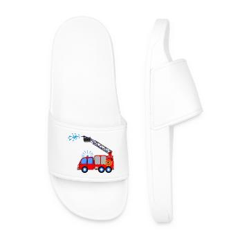 Fire engine with ladder and water children - Men’s Pool Sliders - white - Front