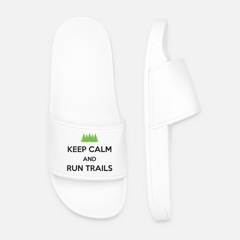 Keep Calm and Run Trails - Men’s Pool Sliders - white