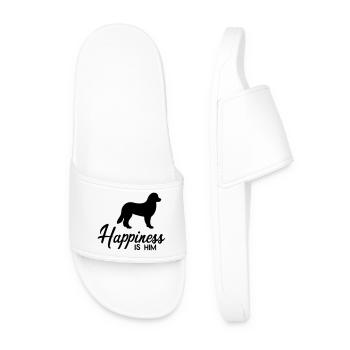Happiness is my dog - Men’s Pool Sliders - white - Front