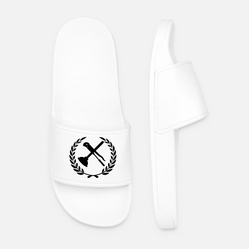 Pince pompe à eau et débloqueur dans une couronne de laurier - Claquettes Homme - blanc