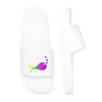 SARDINE. FISH. APRIL FOOL. EASTER. SEA - Men’s Pool Sliders - white - Front