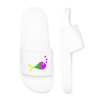 SARDINE. FISH. APRIL FOOL. EASTER. SEA - Men’s Pool Sliders - white - Front
