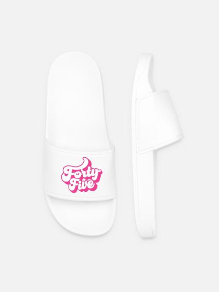Forty-five 45th Birthday Women Her 45 Years Old - Men’s Pool Sliders - white