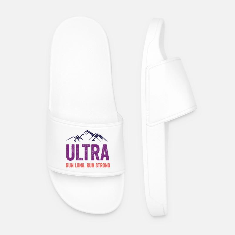 Ultra Running - Lauf lang. Laufen Sie stark. - Männer Badelatschen - Weiß