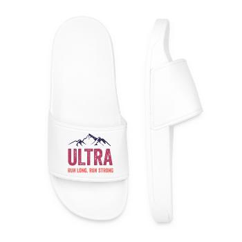 Ultra Running - Lauf lang. Lauf stark. - Männer Badelatschen - Weiß - Vorne