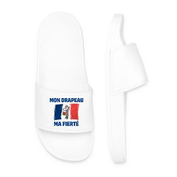 Français, drapeau Français, vive la France - Claquettes Homme - blanc - Devant