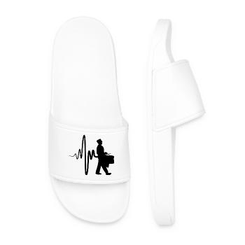 Snarling Drummer - Men’s Pool Sliders - white - Front