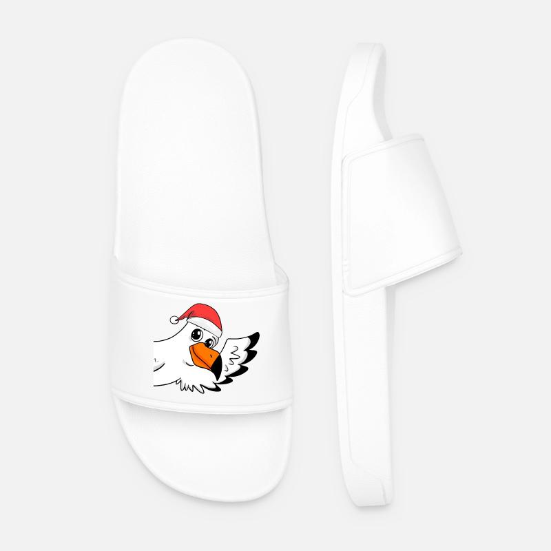 Seagull Christmas - Men’s Pool Sliders - white