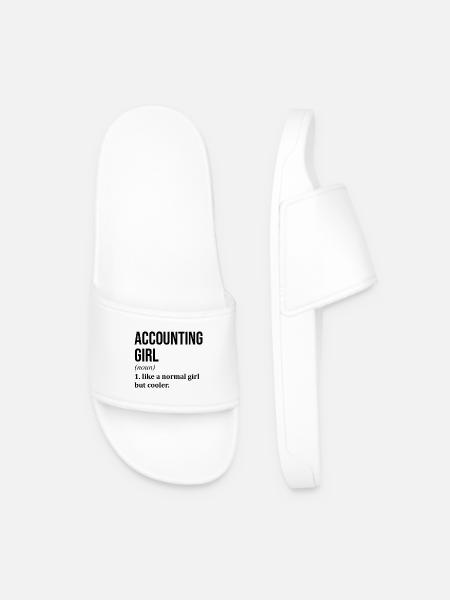 Comptabilité Fille Drôle Dire - Claquettes Homme - blanc